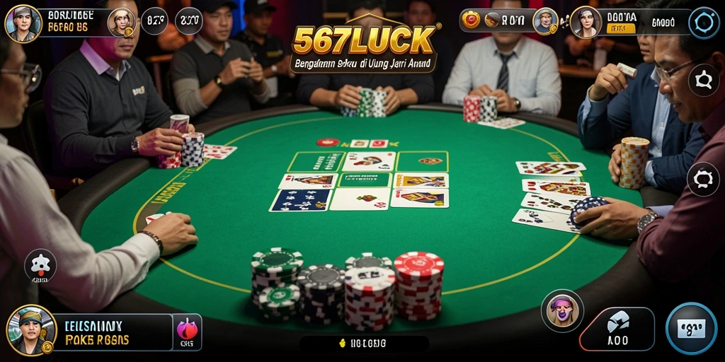 Tampilan menegangkan saat bermain Poker di 567LUCK.