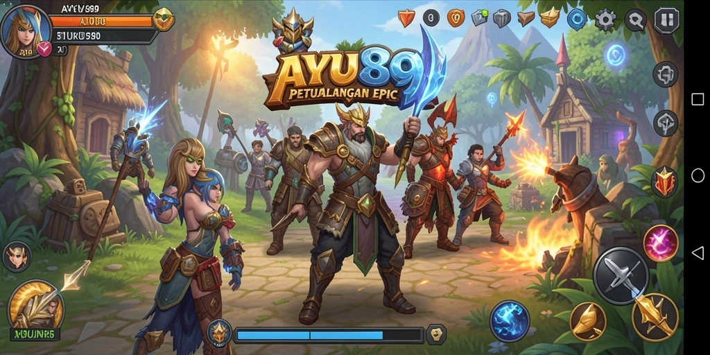 Tangkapan layar menunjukkan aksi seru dalam dunia RPG AYU89.