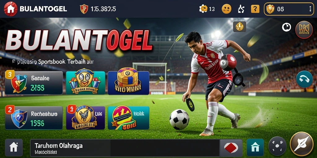 Screenshot permainan BULANTOGEL menampilkan antarmuka sportsbook yang menarik.