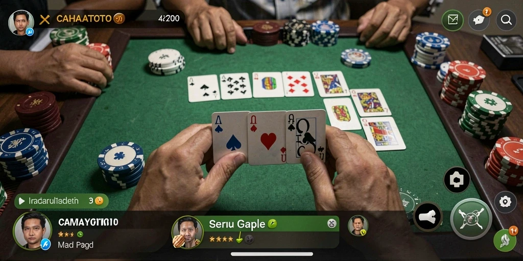 Tampilan seru gameplay Gaple di CAHAYATOTO.
