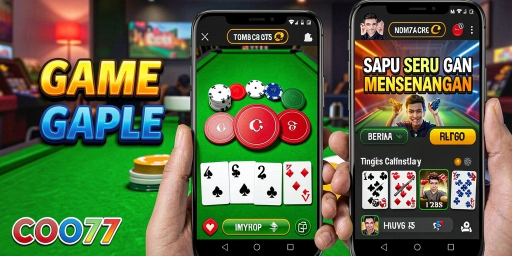Screenshot utama COO77 menampilkan gameplay Gaple yang menarik dan interaktif.