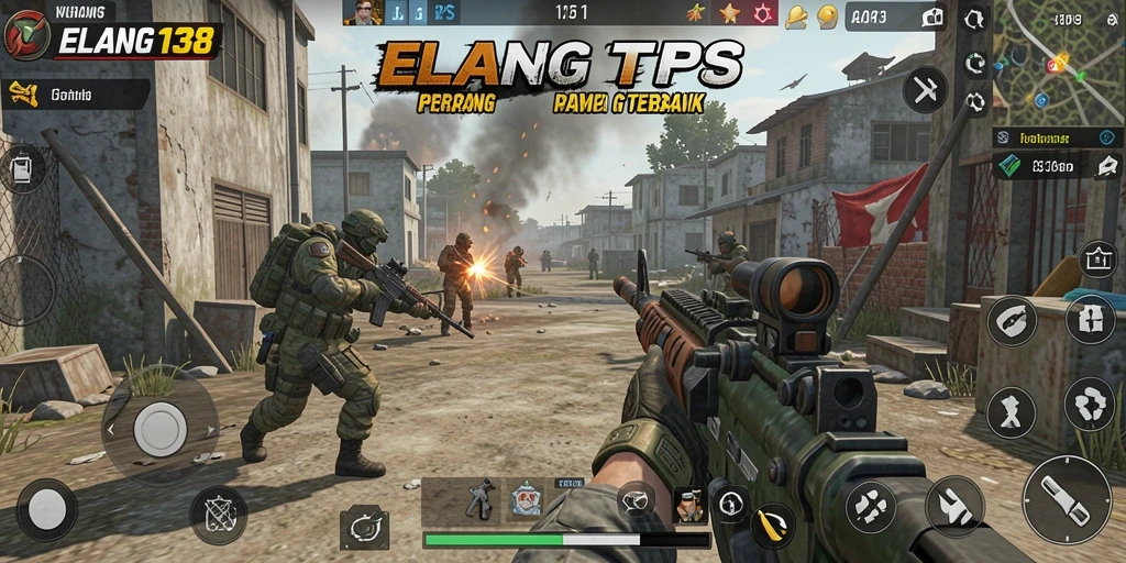 Screenshot gameplay ELANG138 menampilkan aksi intens di medan perang.