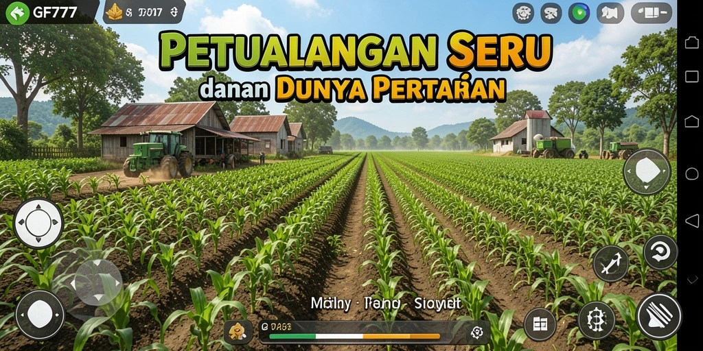 Screenshot GF777 menampilkan para pemain yang sedang bercocok tanam dengan hewan ternak.