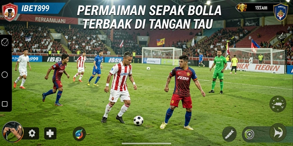 Tampilan gameplay menarik di IBET899 dengan aksi sepak bola yang mendebarkan.