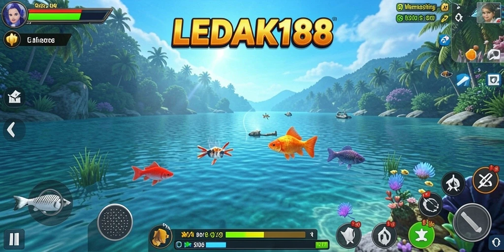 Tangkapan ikan berwarna-warni di gameplay LEDAK188 yang memukau.