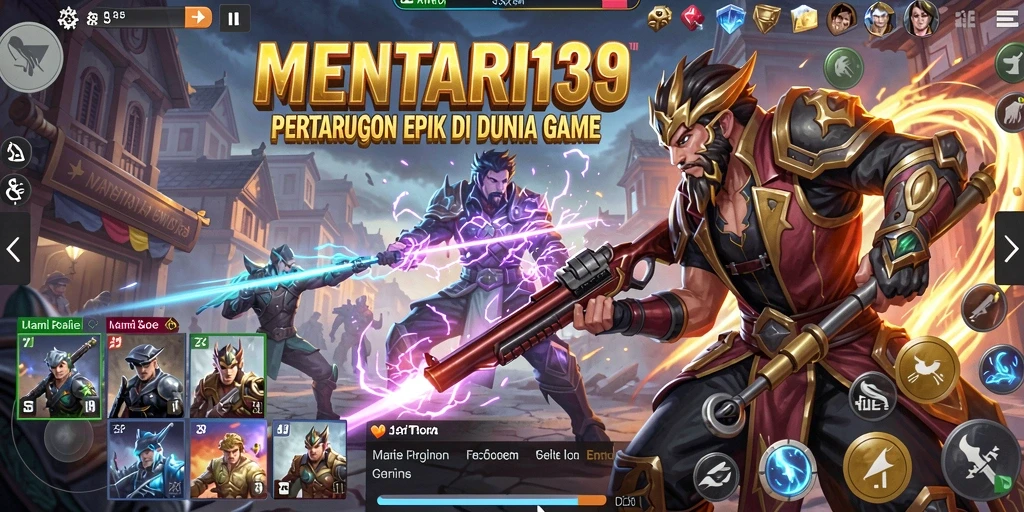 Screenshot gameplay epic dari MENTARI138 menampilkan pertarungan antar karakter.