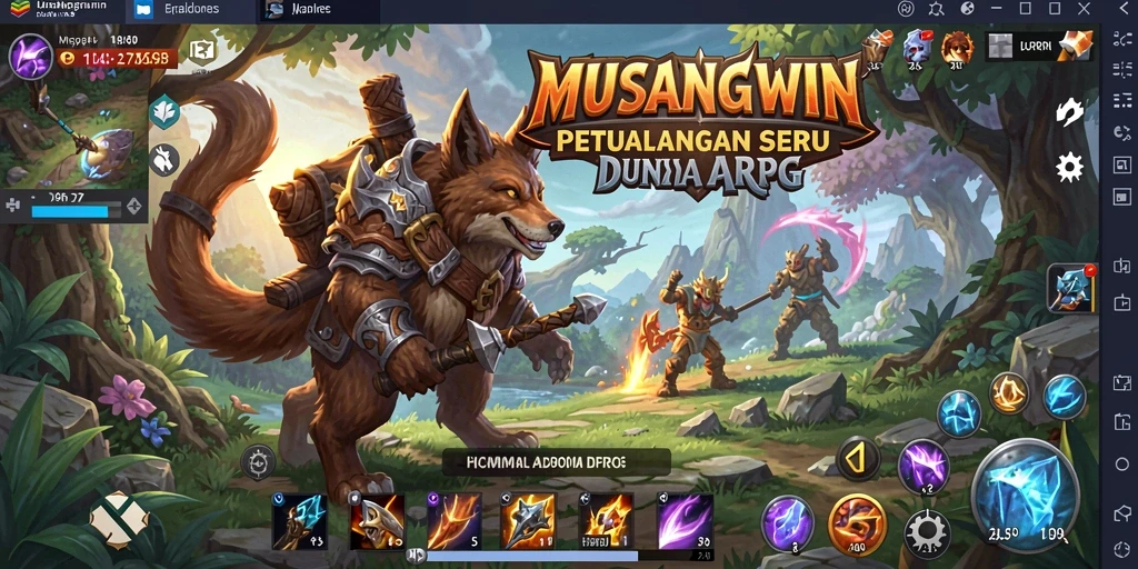 Tampilan seru pertempuran dalam game ARPG MUSANGWIN.