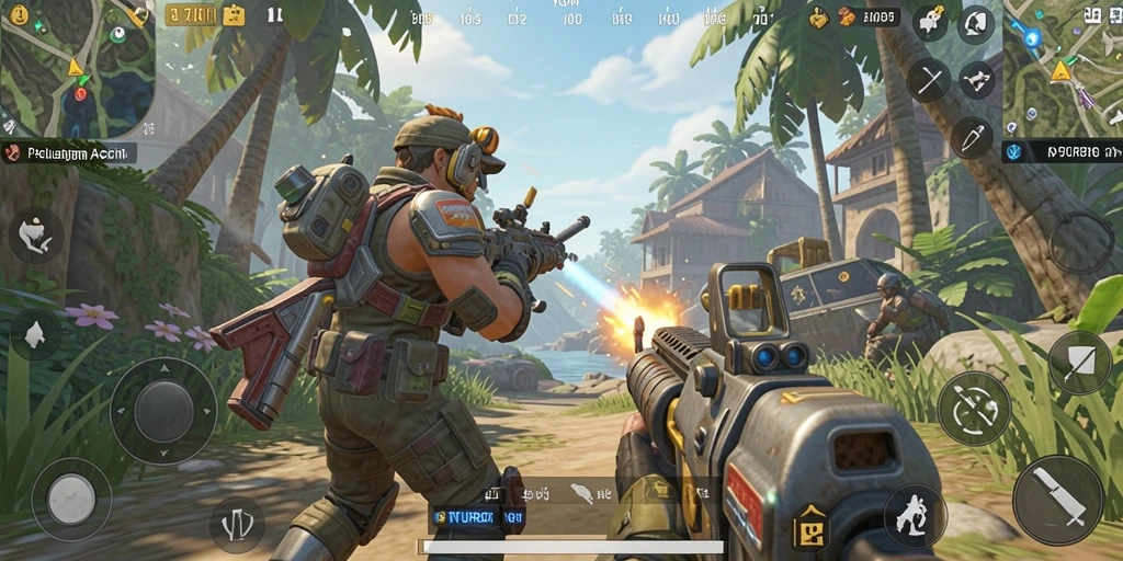 Tampilan mendebarkan dari gameplay N9TURBO dalam aksi.