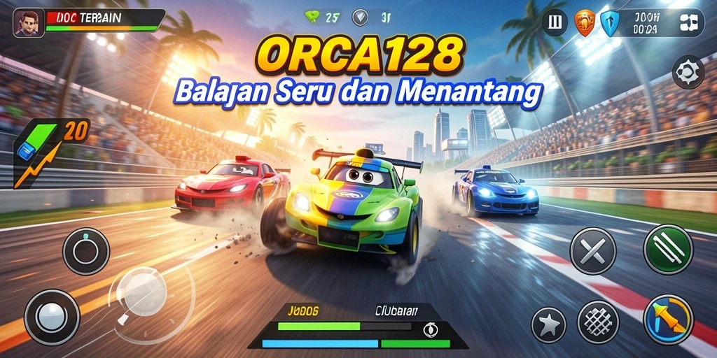 Gameplay balapan seru dengan kendaraan kustom di ORCA128.
