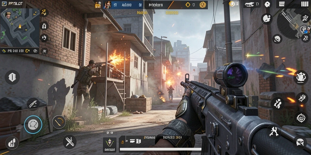 Tangkapan layar menampilkan aksi intens dari gameplay PP7SLOT dengan elemen FPS yang mendebarkan.