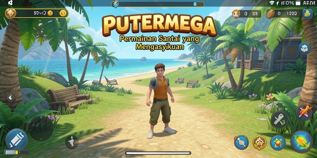 Tampilan screenshot PUTERMEGA yang menunjukkan gameplay santai dan menyenangkan.