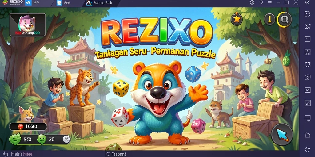 Tampilan gameplay menarik dari REZIXO yang penuh teka-teki visual.