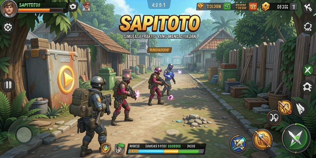 Tampilan gameplay SAPITOTO yang mendebarkan dan penuh warna.