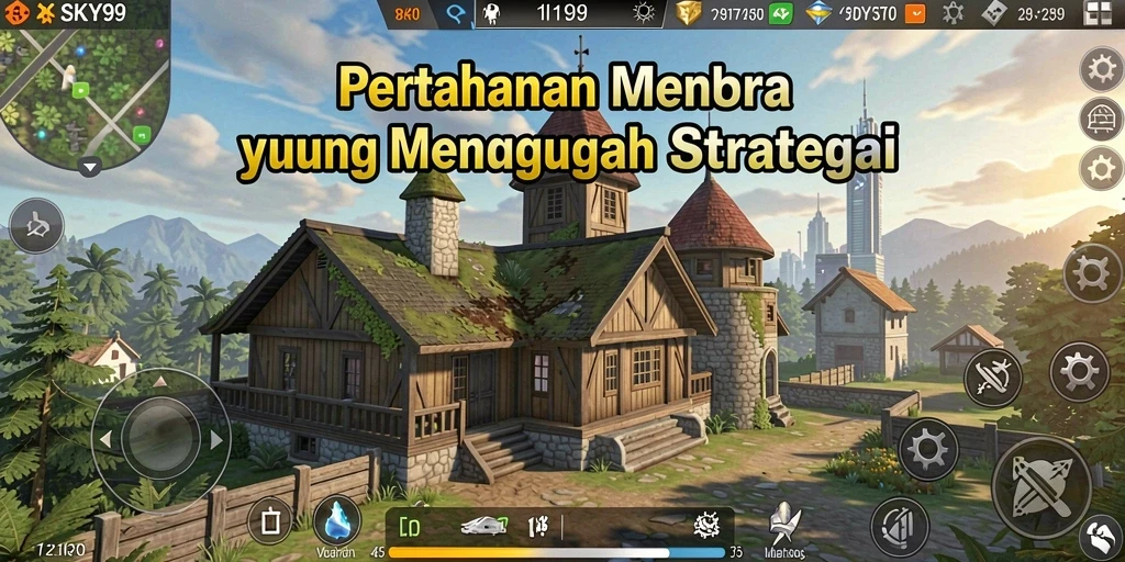 Screenshot utama SKY99 menampilkan aksi strategi Tower Defense yang mendebarkan.