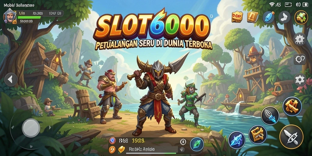 Screenshot gameplay SLOT6000 menampilkan petualangan seru di dunia terbuka.