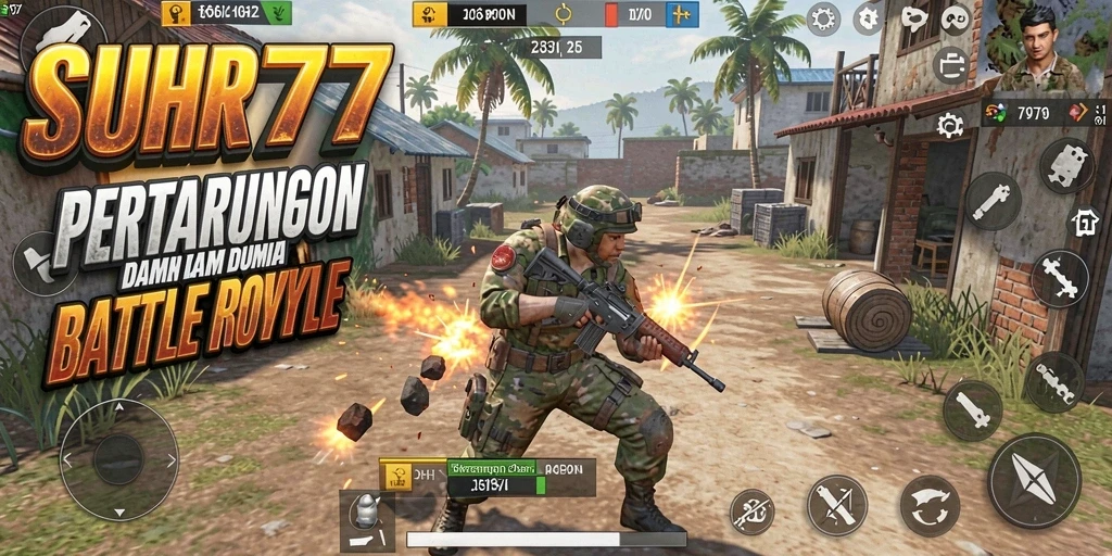 Screenshot gameplay SUHU777 yang menampilkan pertarungan seru Battle Royale.