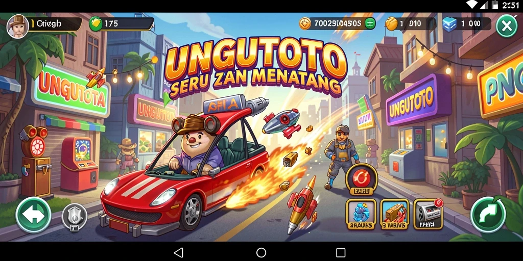 Tampilan gameplay seru UNGUTOTO dengan rintangan yang menantang.