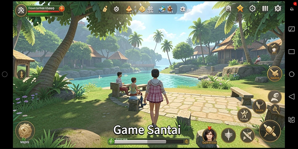 Tampilan gameplay <strong>V21</strong> yang cerah dan menarik saat dimainkan.