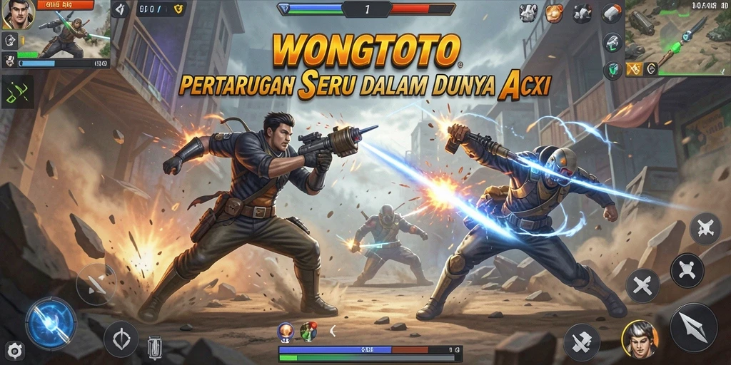 Tampilan layar pertempuran seru di WONGTOTO dengan efek visual memukau.